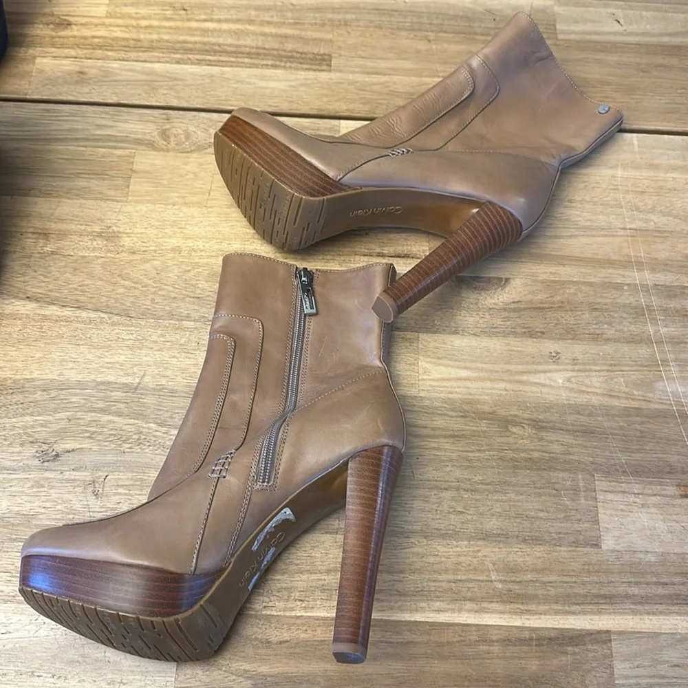 CALVIN KLEIN Brenna Calf heeled  boots